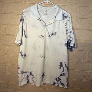 Men's White and Gray Polo Shirt